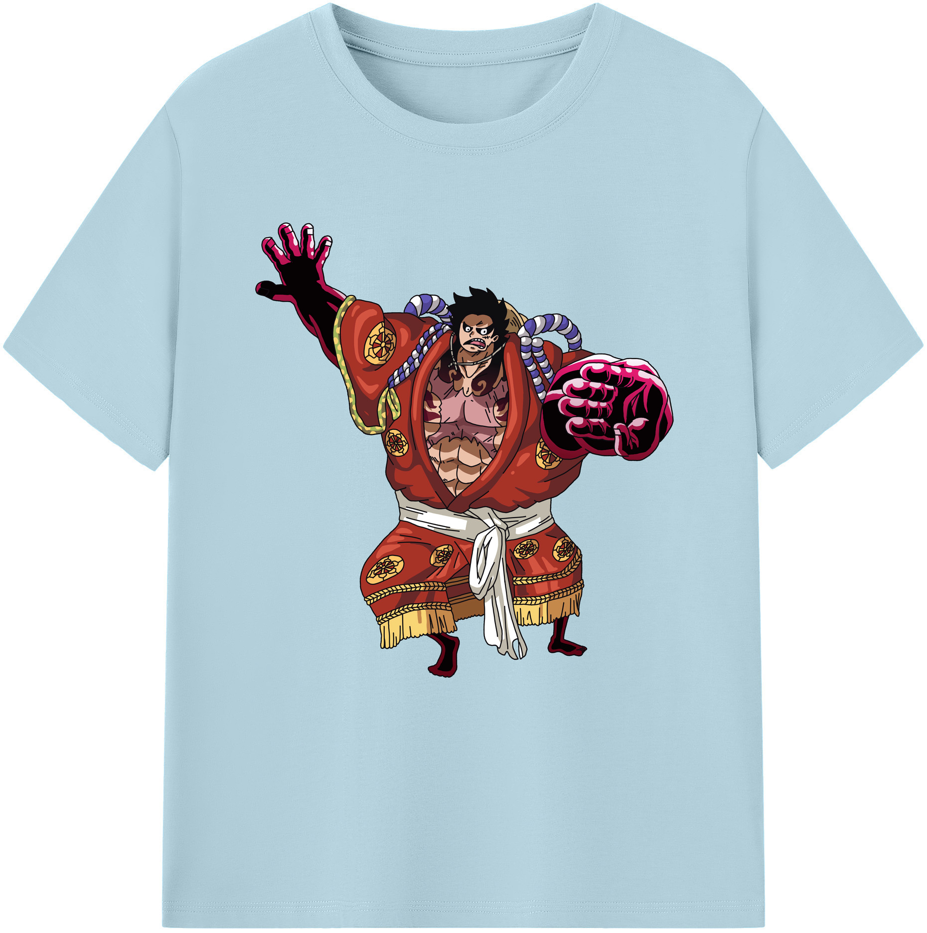 ワンピース モンキー・D・ルフィ ONE PIECE Monkey D. Luffy 綿100％半袖Tシャツ（フロントプリント）
